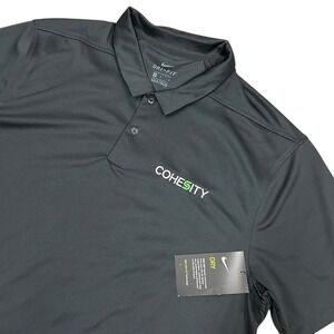 Nike Golf Dri‎ Fit Polo Shirt Mens Large Black Performance Stretch New with Tags